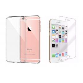 Pachet husa Apple iPhone 6/6Sslim TPU transparenta cu folie de sticla gratis