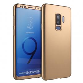 Husa 360? Matte Full Protection - Samsung Galaxy S9 Plus - Auriu - (fata + spate + folie de protectie din silicon)