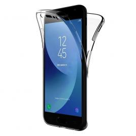 Husa Full TPU  360 (fata + spate) pentru Samsung Galaxy J3 (2017) Gri Transparent