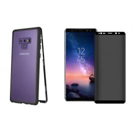 Husa Samsung Galaxy Note 9 Magnetica cu spate din sticla securizata si folie privacy pentru ecranPerfect Fit