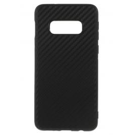 Husa pentru Samsung Galaxy S10Perfect Fit cu insertii de carbon negru