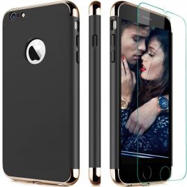 Husa telefon Iphone 8 ofera protectie 3in1 Ultrasubtire + Folie Sticla Luxury  360Black