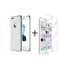 Pachet husa Apple iPhone 6 Plus/6S Plus Elegance Luxury 3in1 Silver folie de sticla gratis