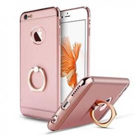 Pachet husa Apple iPhone 7 Elegance Luxury 3in1 Ring Rose-Gold folie de sticla gratis