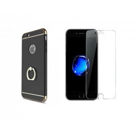 Pachet husa Apple iPhone 7 Plus3in1 Ring Black folie de sticla gratis