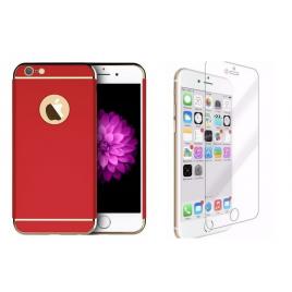 Pachet husa Apple iPhone 7 Plus Elegance Luxury 3in1 Red folie de sticla gratis