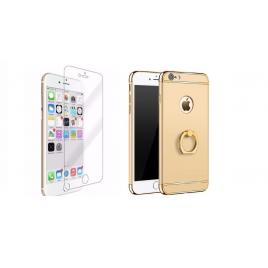 Pachet husa Apple iPhone 7 Plus Elegance Luxury 3in1 Ring Gold folie de sticla gratis