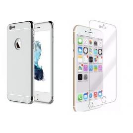Pachet husa Apple iPhone 7 Plus Elegance Luxury 3in1 Silver folie de sticla gratis