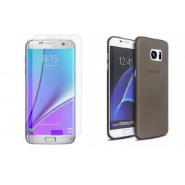 Pachet husa Samsung Galaxy S6TPU slim fumuriu cu folie de sticla gratis