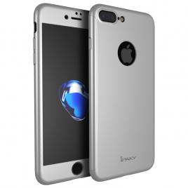 Husa IPAKY - Full Protection  360Decupata - Iphone 7 Plus / 8 Plus (Silver) cu Folie Protectie Ecran