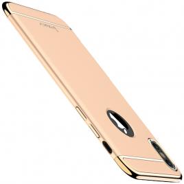 Husa IPAKY Fashion 3 in 1 Hybrid cu Insertie Aurie - Iphone X (Gold)