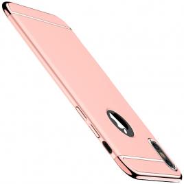 Husa IPAKY Glamour Look 3 in 1 Hybrid cu Insertie Aurie - Iphone X (Rose Gold)
