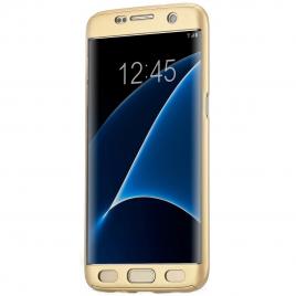 Husa Full Cover  360(fata + spate) pentru Samsung Galaxy S7 Edge Gold