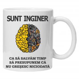 Cana personalizata cu textul sunt inginer