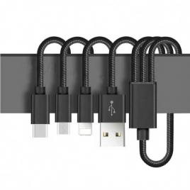 Cablu date si incarcare 3 in 1, usb la lightning x 2 - usb la microusb, 1.2 m,