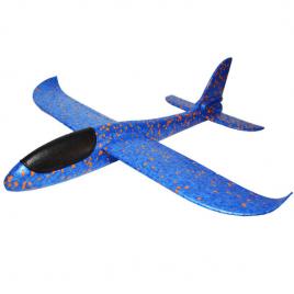 Avion planor din polistiren in punga , lungime 47 cm , Albastru , Robentoys