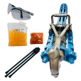 Arma de jucarie minigun cu bile de gel si accesorii, albastru, +5 ani, slp21