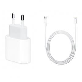 Incarcator Fast Charge compatibil Apple 18W iPhone 11 / 11 Pro / 11 Pro Max / XS Max / XS / X / XR / 8 / 8 Plus si Cablu de date fast charge 1m Usb-C-Lightning