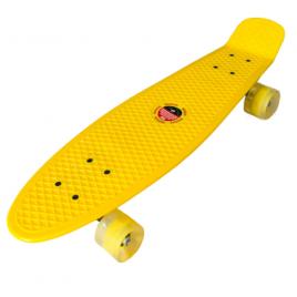 Penny board portabil cu roti luminoase, Galben, 67 cm, ins a20