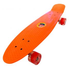 Penny board portabil cu roti luminoase, Portocaliu, 67 cm, ins a20