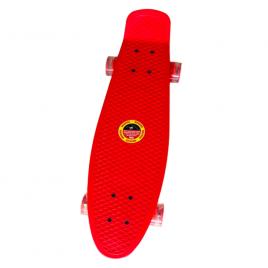 Penny board portabil cu roti luminoase, Rosu, 67 cm, ins a20