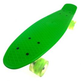 Penny board portabil cu roti luminoase, Verde, 67 cm, ins a20