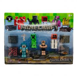 Set 4 figurine Minecraft si accesorii, M2, Multicolor, +3, SLP