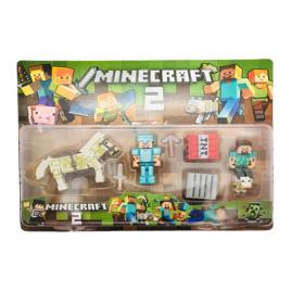 Set 6 figurine si accesorii tip Minecraft, TCB22, M4