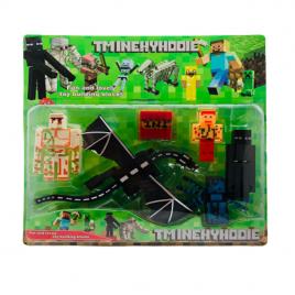 Set 6 figurine si accesorii tip Minecraft, blue spider, TCGB22, M2