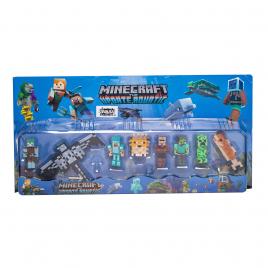 Set 8 figurine minecraft update aquatic ,multicolor, isp22