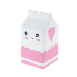 Jucarie SQUISHY, model cutie de lapte, roz + Squishy emoji