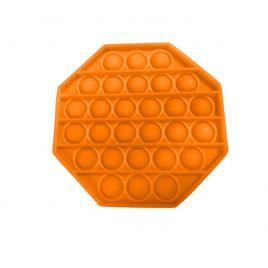 Jucarie antistres din silicon, Pop it now, forma octogon Portocaliu, 12.5 cm, Olimp