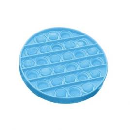 Jucarie antistres din silicon, Push Pop Bubble, Pop It, forma cerc, Albastru, 12x12x1.5cm, olimp