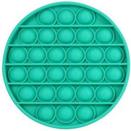 Jucarie antistres din silicon, Push Pop Bubble, Pop It, forma cerc, Verde, 12x12x1.5cm, olimp