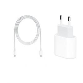Set Incarcator Fast Charge Foxconn 18W pentru  iPhone 12pro,12 Pro Max , 11promax, si cablu de date fast charge 1m Type-C-Lightning, alb