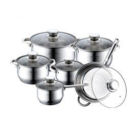 Set oale inox si tigaie marmorata 12 piese Royalty Line inductie RL-1231, 9 straturi