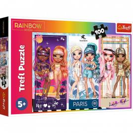 Puzzle trefl 100 rainbow high papusile deosebite