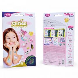 Set autocolante cu tatuaj cuties - 47 buc/pachet