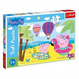 Puzzle 24 piese Trefl, Maxi, Peppa Pig la mare