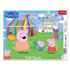 Puzzle pentru copii, 25 piese, model peppa circus, multicolor