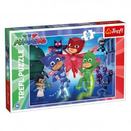 Puzzle pentru copii, model pj masks, 30 piese, multicolor