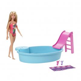 Set de joaca Barbie - Papusa cu piscina si accesorii