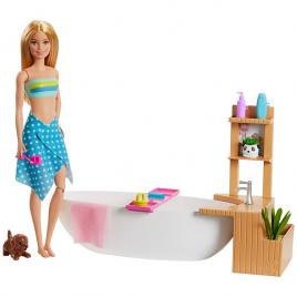 Set de joaca Mattel, Papusa Barbie spuma de baie