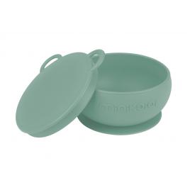 Bol minikoioi cu ventuza si capac 100% premium silicone river green