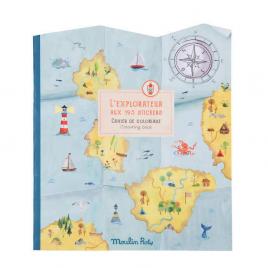 Carte de colorat cu abtibilduri exploratori moulin roty