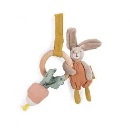 Jucarie bebe inel lemn cu iepuras moulin roty