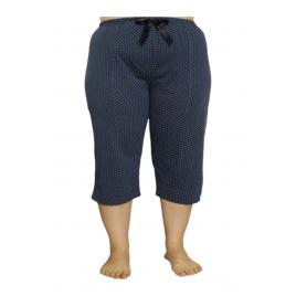 Pantaloni dama 3/4, culoare bleumarin imprimeu buline, XL