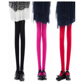 Set de 3 perechi ciorapi lungi PENTI,Micro 40,Negru,Fucsia,Rosu 11-13ani