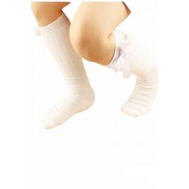 Sosete lungi cu fundita pentru fetite, 3-4 ani marimea 23-26 cm, alb