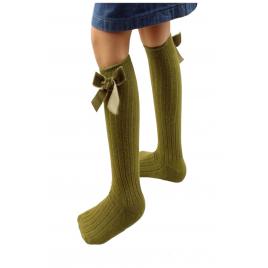 Sosete lungi cu fundita pentru fetite, 3-4 ani marimea 23-26 cm, verde